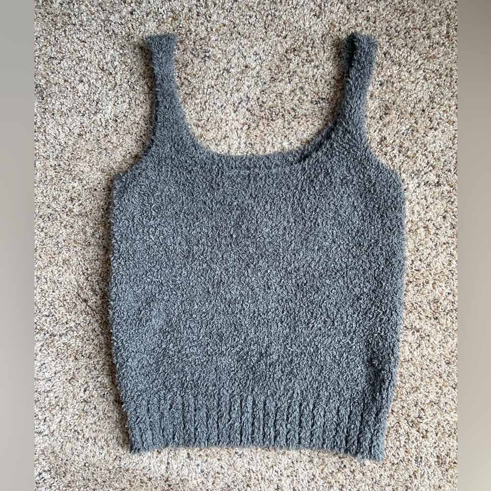Skims Cozy Knit Tank S/M Smoke